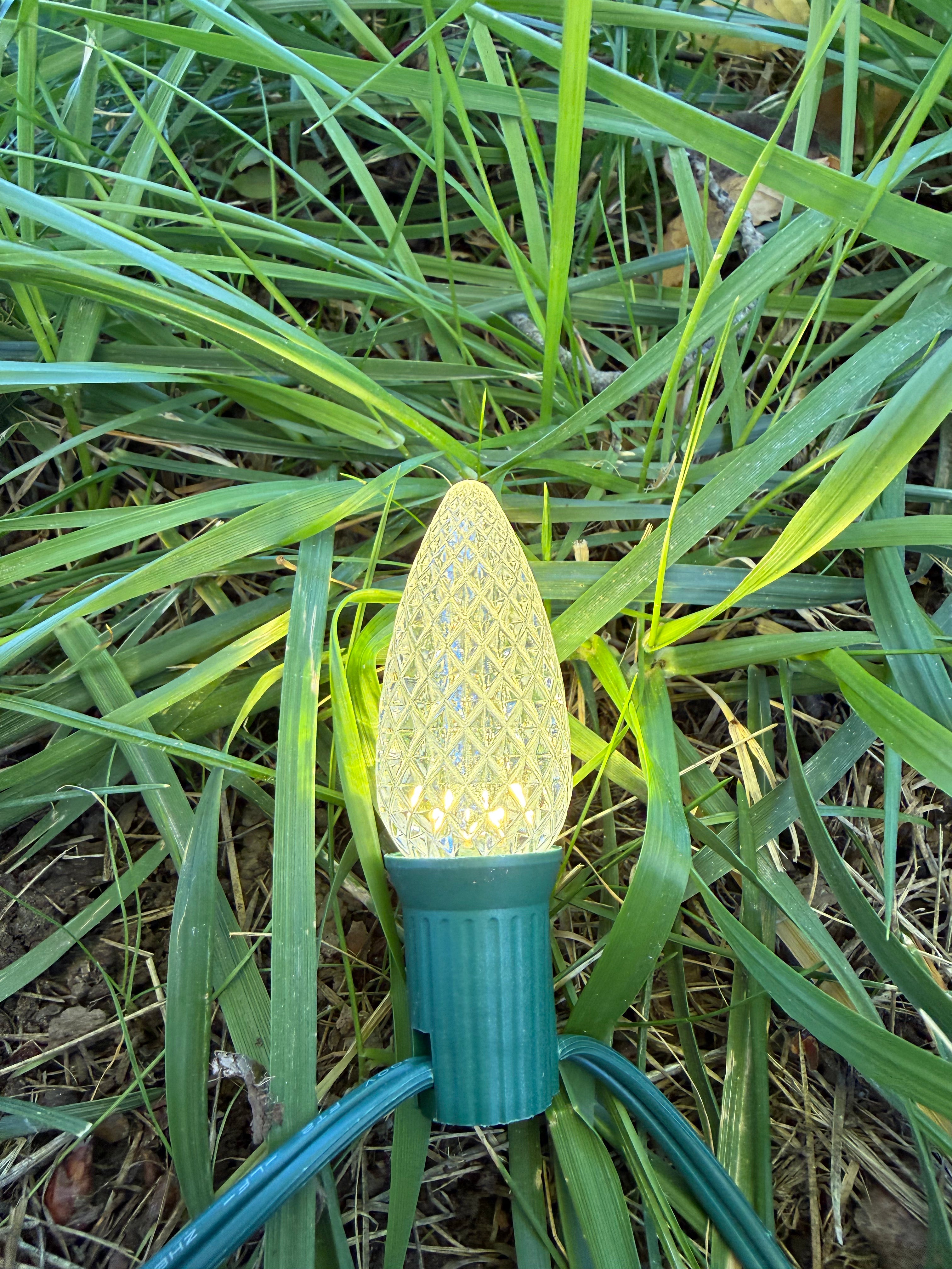 Faceted LED C9 Bulbs (E17 Base, 120 V) — 25-Pack